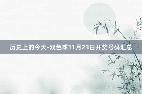历史上的今天-双色球11月23日开奖号码汇总